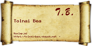 Tolnai Bea névjegykártya